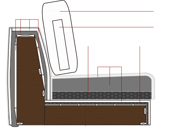 ソファVENTI 断面図