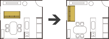 ソファFOLKEとダイニングのレイアウト変更