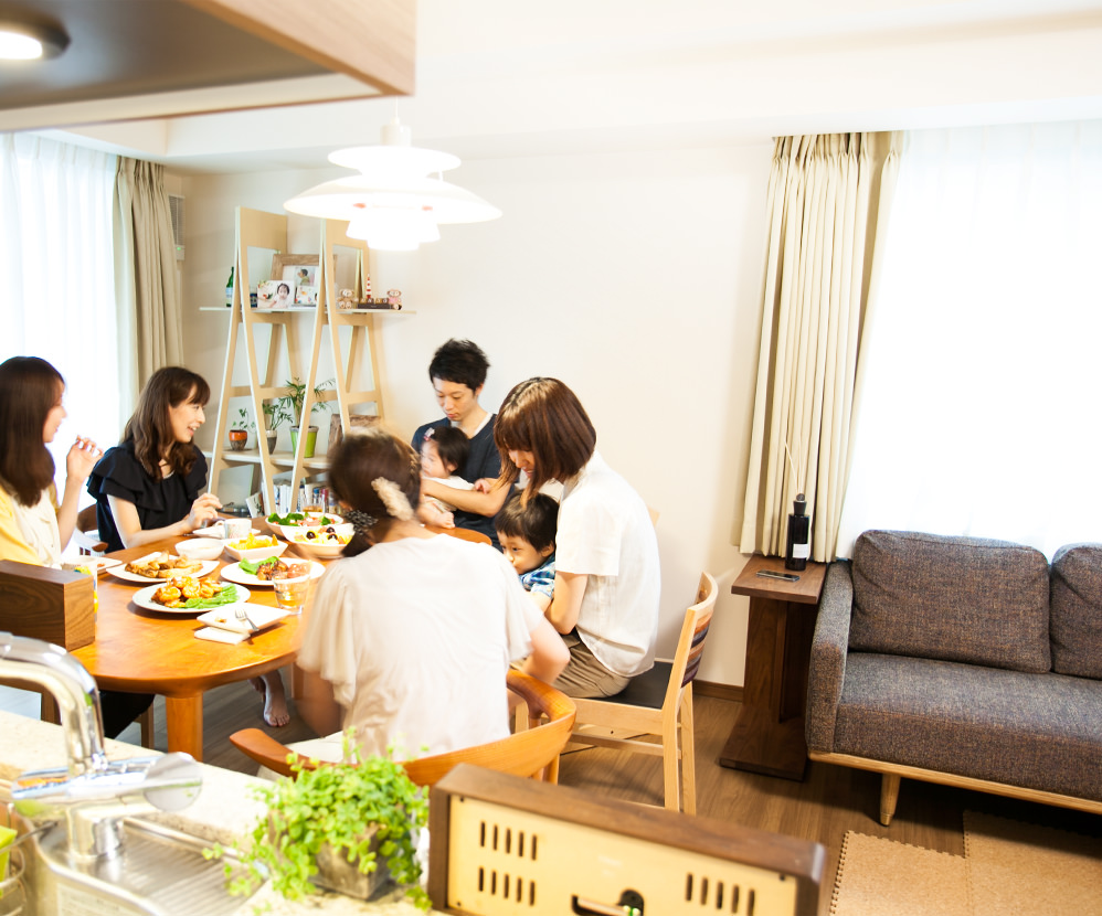 ダイニングエリアでの美味しい食卓